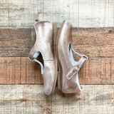 L'Amour Rose Gold Leather T-Bar Flats- Size 12 (see notes)