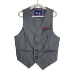 ELPA Dark Gray with Pants and Vest with Pocket Square and Blazer 3 Piece Suit-Size 3 (see notes, sold as a set)