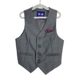 ELPA Dark Gray with Pants and Vest with Pocket Square and Blazer 3 Piece Suit-Size 3 (see notes, sold as a set)