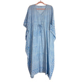 Alexandra Wood White and Blue Chevron Drawstring Waist Beach Dress- Size ~18 (no size tag, fits like 18)