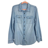 No Brand Light Wash Denim Button Up- Size M