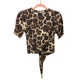Le Superbe Animal Print Front Tie Top- Size XS