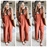 Paintcolors Burnt Orange Tie Strap Jumpsuit- Size S
