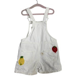 Zara White with Embroidered Fruit Short Denim Overalls- Size 2-3 years (see notes)