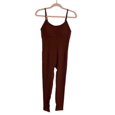 RXRXCOCO Brown Ribbed Padded Jumpsuit NWT- Size M