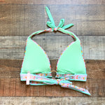 Victoria Secret Mint Green Floral Padded Bikini Top- Size S (we have matching bottoms, see notes)