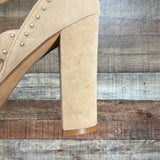 Kendal + Kyle Nude Studded Heels - Size 9.5 (see notes)