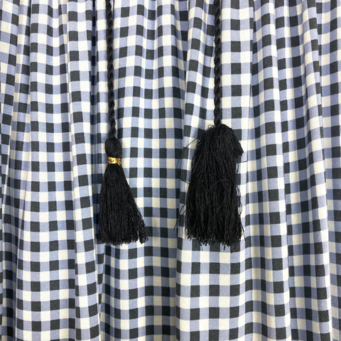 Lauren Conrad Navy/Blue Gingham with Tassel Tie Halter Maxi Dress- Siz –  The Saved Collection