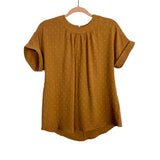No Brand Bronze Swiss Dot Top - Size M
