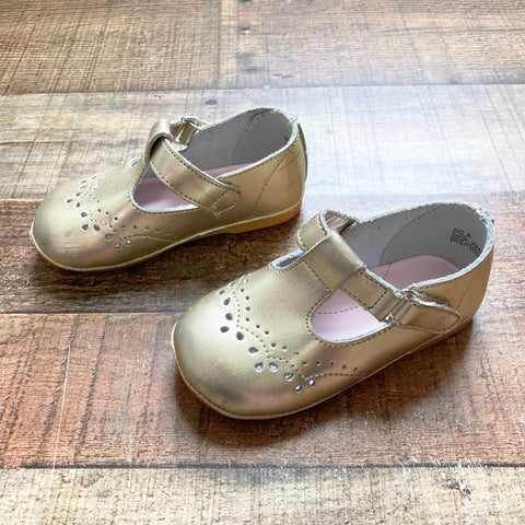 Angel Gold Leather T-Strap Mary Janes- Size 6 (see notes)