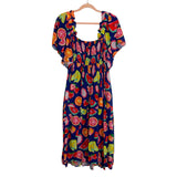 Crosby by Mollie Burch Navy Fruit Print Smocked Bodice Dress- Size ~XXL (no size tag, fits like XXL, sold out online))