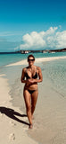 Vix Paula Hermanny Black and Green Triangle Bikini Top- Size S