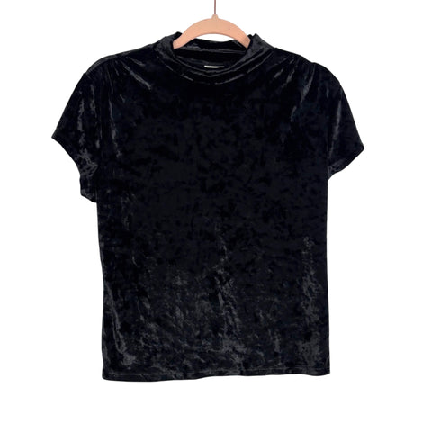 A New Day Black Velvet Top - Size L