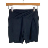 No Brand Black Side Pockets Biker Shorts- Size S