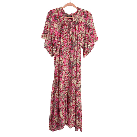 GiGio Pink and Grey Floral Dress- Size L