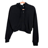 Athleta Black Cropped Hooded Zip Up Sweatshirt- Size XS