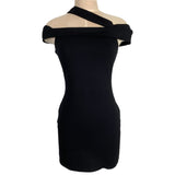 Superdown Black Off the Shoulder Asymmetric Neckline Bodycon Dress- Size S (sold out online)