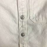 Zara White Distressed Snap Jean Jacket-Size 7Y (see notes)