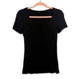 No Brand Black Ribbed Top with Built in Shelf Bra- Size S