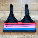 Goldsheep Black with Red/Pink/Blue Stripes Sports Bra- Size L (we have matching leggings and pullover)