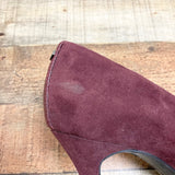 Sam & Libby Cranberry Suede Pumps- Size 8 (see notes)
