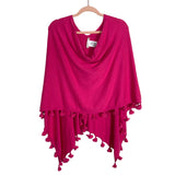 Caroline Grace Pink Cashmere Blend Tassels Poncho- Size OS (see notes)