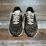 P448 Black Leopard Print Silver Tongue Sneakers - Size 37 (See Notes)