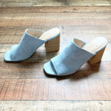 BP Blue Suede Open Toe Heeled Sandals- Size 9 (see notes)