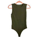 Abercrombie & Fitch Army Green Sleeveless Bodysuit - Size S