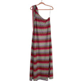 Show Me Your Mumu Chevron One Shoulder Side Slit Dress- Size S