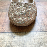 Nicola Bathie x Edgehill Collection Gold Glitter T-Bar Flats- Size ~12 (see notes)