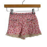 Zara Pink Floral Sequin and Lace Trim Shorts- Size 6