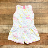 Beaufort Bonnet Company Pastel Floral Pattern with Pink Piping Romper- Size 4T (see notes)