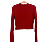 Lululemon Brick Mock Neck Long Sleeve Cropped Top- Size ~L (no size tag, fits like L)
