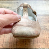 L'Amour Rose Gold Leather T-Bar Flats- Size 12 (see notes)