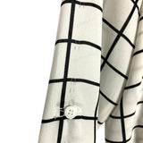Lumiere White and Black Check Sheer Side Hi/Low Tunic Blouse- Size S (see notes)