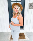 Rolla Coster Grey Ribbed Fitted Dress - Size M
