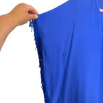 Marie Oliver Blue Silk Fringe Cover Up Dress- Size XS