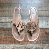 Tory Burch Tan Patent Leather Miller Sandals- Size 7