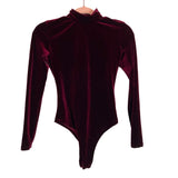 Odette Gomes Velvet Mock Neck Keyhole Back Bodysuit- Size ~XS (we have matching pants/no size tag, fits like XS)