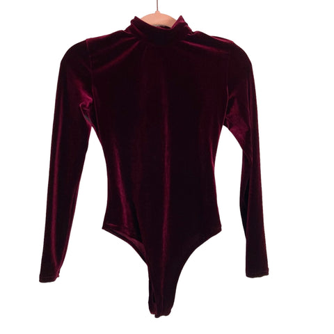 Odette Gomes Velvet Mock Neck Keyhole Back Bodysuit- Size ~XS (we have matching pants/no size tag, fits like XS)