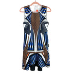 Clover Canyon Blue/Black/White/Orange Printed Dress- Size L