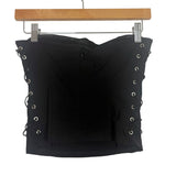MOTEL Black Lace Up Sides Strapless Top- Size S