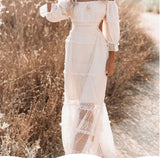 Skylar Rose Cream Prosha Tulle Off the Shoulder with Back Cut Out Tiered Maxi Dress NWT- Size S