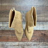 Steve Madden Tan Aquarius Leather Pearl Studded Booties- Size 8.5 (see notes)