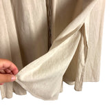 Pomander Place Tan Linen Blend Side Slits Dress- Size XXXL