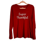 J. Crew Collector Tee Embroidered Super Thankful Long Sleeve Tee- Size M