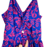 No Brand (Cupshe) Blue Pink Floral Front and Back Cutout Dress- Size ~S (fits like a small)