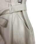 Lucy Paris Cream Paperbag Waist Faux Leather Pants- Size S (see notes, Inseam 27”)