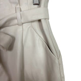 Lucy Paris Cream Paperbag Waist Faux Leather Pants- Size S (see notes, Inseam 27”)